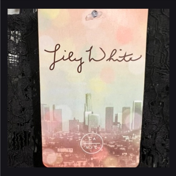 NEW! Lily White size large black lace pullover top. - Picture 6 of 8